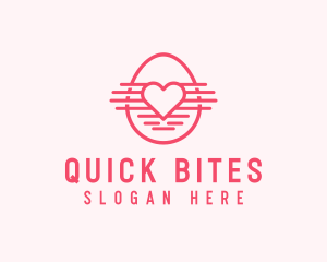 Pink Heart Egg logo design