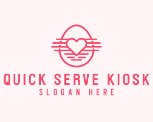 Pink Heart Egg logo design