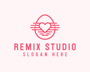 Pink Heart Egg logo design