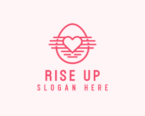 Pink Heart Egg logo design