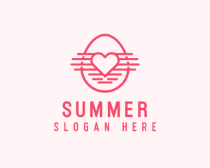 Pink Heart Egg logo design