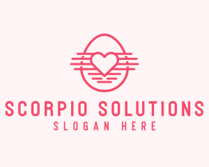 Pink Heart Egg logo design