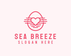 Pink Heart Egg logo design