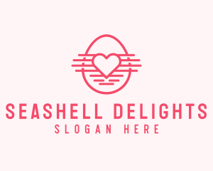 Pink Heart Egg logo design