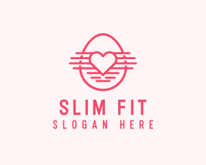 Pink Heart Egg logo design