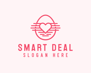 Pink Heart Egg logo design