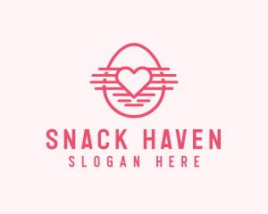 Pink Heart Egg logo design