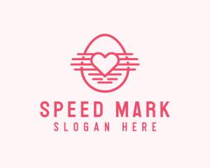 Pink Heart Egg logo design