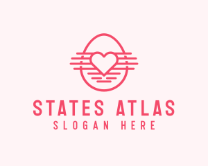 Pink Heart Egg logo design