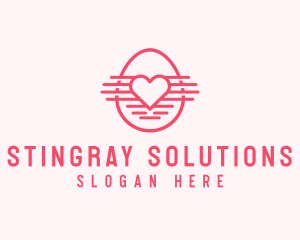 Pink Heart Egg logo design