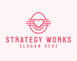 Pink Heart Egg logo design