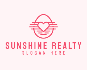 Pink Heart Egg logo design