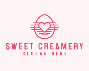 Pink Heart Egg logo design