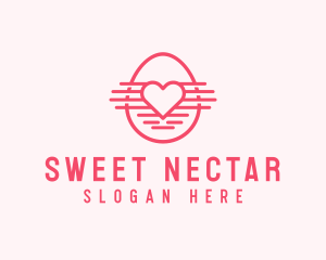 Pink Heart Egg logo design