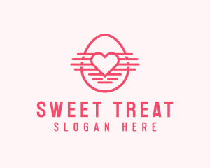 Pink Heart Egg logo design