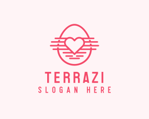 Pink Heart Egg logo design