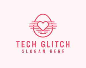 Pink Heart Egg logo design