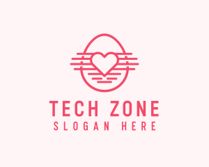 Pink Heart Egg logo design