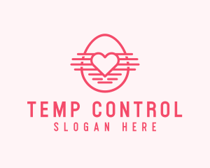 Pink Heart Egg logo design