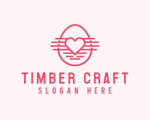 Pink Heart Egg logo design