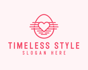 Pink Heart Egg logo design