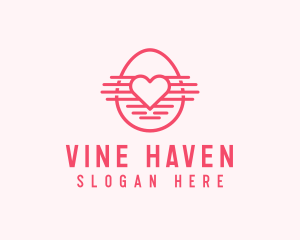 Pink Heart Egg logo design