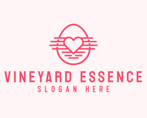 Pink Heart Egg logo design