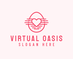 Pink Heart Egg logo design