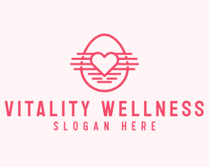 Pink Heart Egg logo design