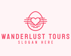 Pink Heart Egg logo design