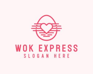 Pink Heart Egg logo design