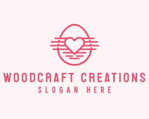 Pink Heart Egg logo design