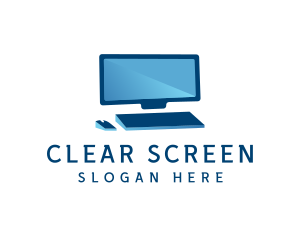 Screen - Computer Monitor Keyboard Mouse logo design