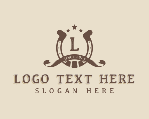 Barn - Vintage Grunge Horseshoe logo design