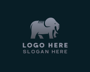 Snow Leopard - Wild Zoo Elephant logo design