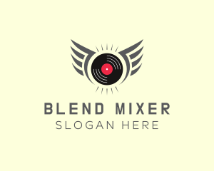 Mixing - Vinyl Wing Music logo design