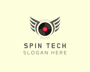 Turntable - Vinyl Wing Music logo design