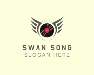 Vinyl Wing Music logo design