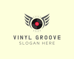 Turntable - Vinyl Wing Music logo design