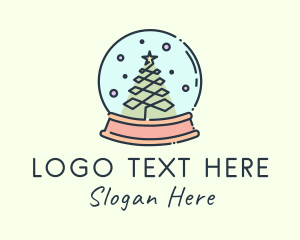 Tree - Christmas Tree Snow Globe logo design