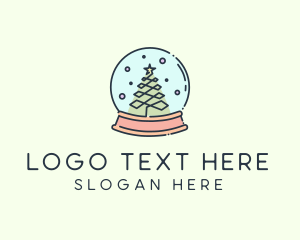 Poinsettia - Christmas Snow Globe logo design