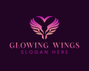 Heart Angel Wings logo design