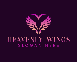 Heart Angel Wings logo design