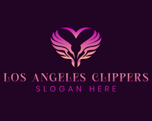 Heart Angel Wings logo design