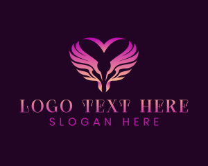 Love - Heart Angel Wings logo design
