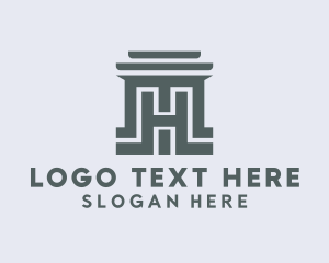 Court House - Architecture Pillar Letter H logo design