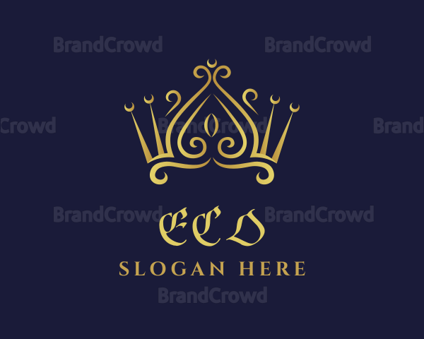 Gold Beauty Crown Logo