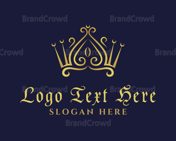 Gold Beauty Crown Logo