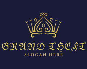 Gold Beauty Crown logo design