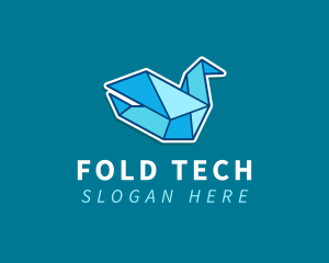 Folding - Paper Blue Bird Origami logo design